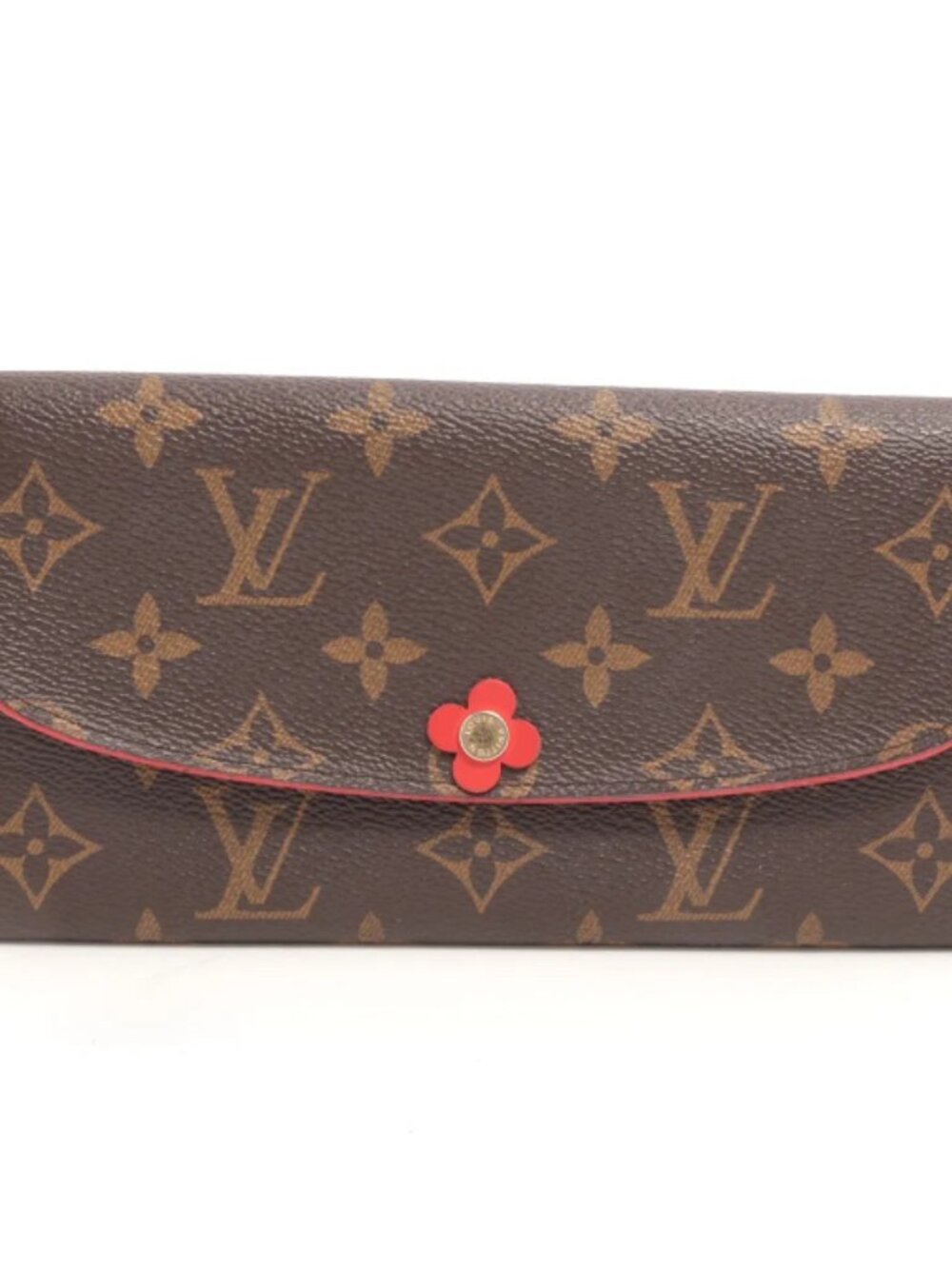 Louis Vuitton Monogram Emilie Long Wallet Poppy Red